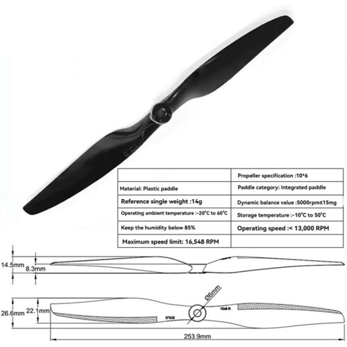 High Performance Propeller 10 Inches Diameter for Fixed Wing RC Aircraft 1 Piece Per Pack 1