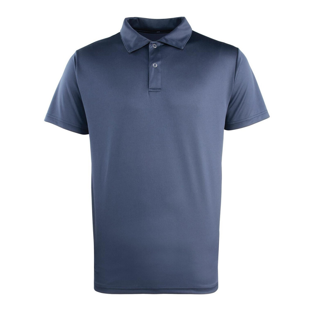 Premier (3Xl, Navy) Unisex Adult Coolchecker Pique Polo Shirt