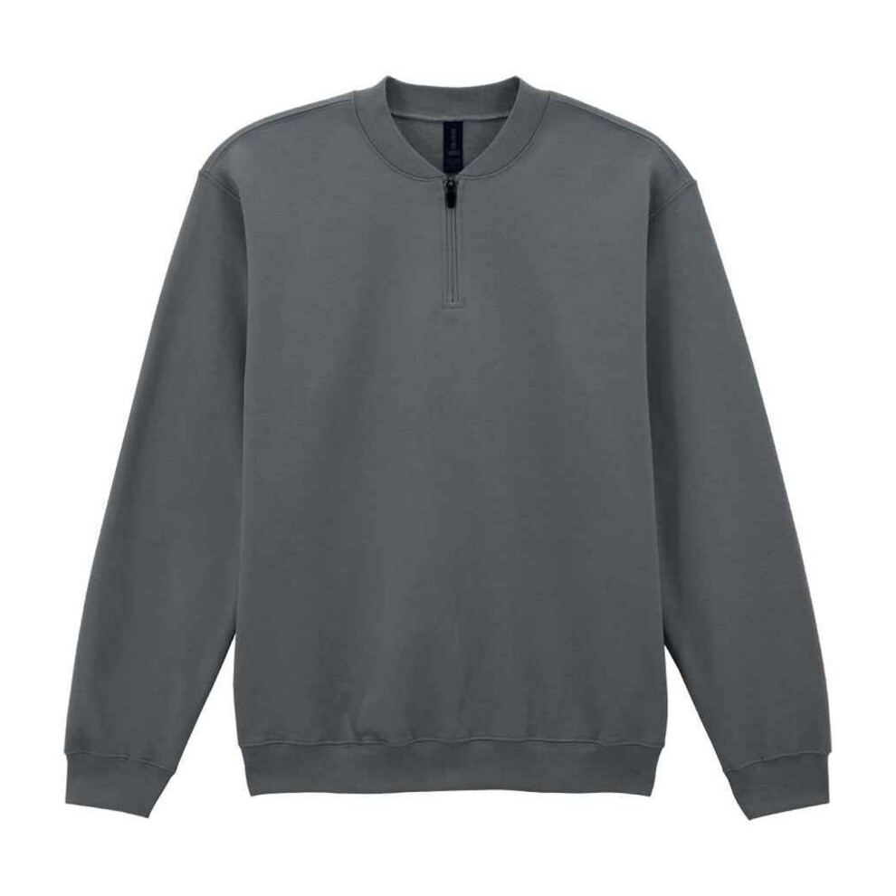 Gildan (L, Charcoal) Unisex Adult Softstyle Midweight Quarter Zip Sweatshirt