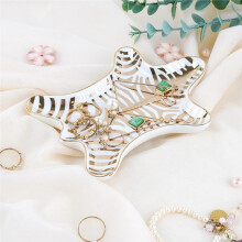 Hand Painted Tiger Skin Ceramic Jewelry Dish Small Jewelry Rack Tray Rings Bracelets Earrings Trays Holder