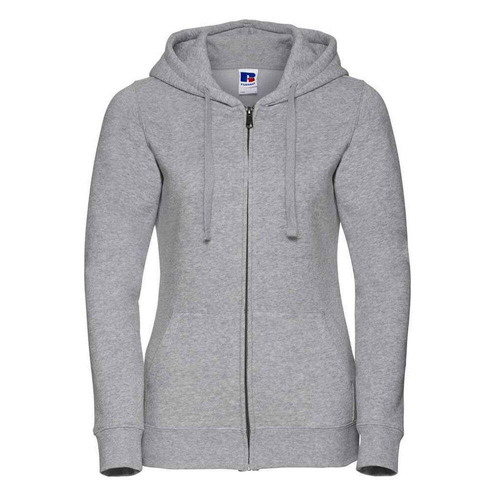 Russell (Xs, Light Oxford) Womens/Ladies Authentic Full Zip Hoodie