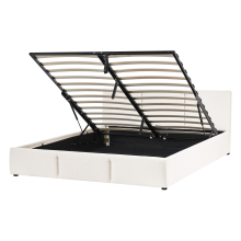 Ottoman Bed BOUSSE Fabric Off-White 140 x 200 cm (EU Double)