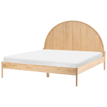 Bed Pine Wood MASCORTEL 180 x 200 cm (EU Super King) Light Brown
