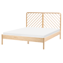 Bed Pine Wood SEPHOS 160 x 200 cm (EU King Size) Light Brown