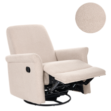 Rocking Recliner Chair ECHION Swivel Boucle Light Beige