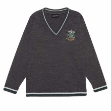 (12-13 Years, Grey/Green) Harry Potter Childrens/Kids Slytherin Knitted Jumper