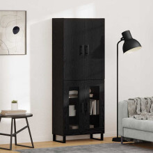 vidaXL Highboard 2 pcs Black Oak 69.5 x 34 x 180 cm