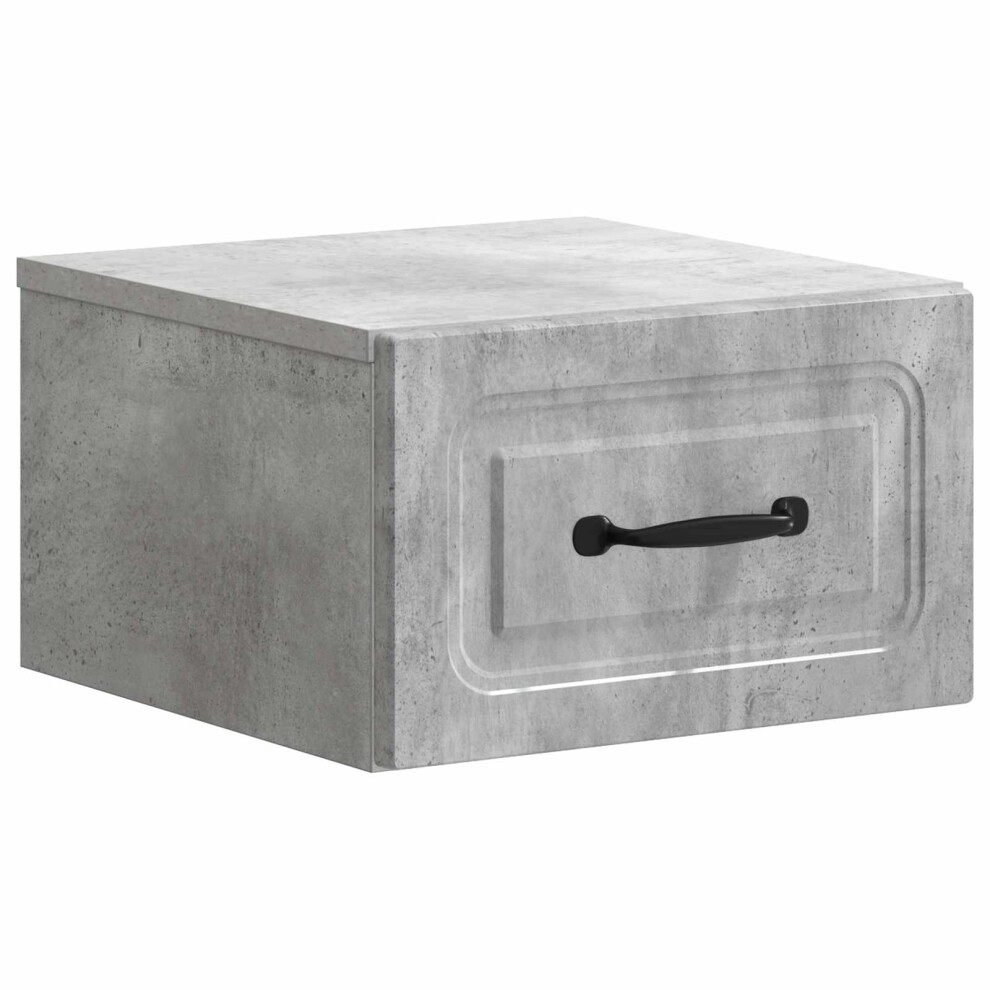 Vidaxl Wall-Mounted Bedside Cabinet Concrete Grey 34.5 X 33 X 20 Cm