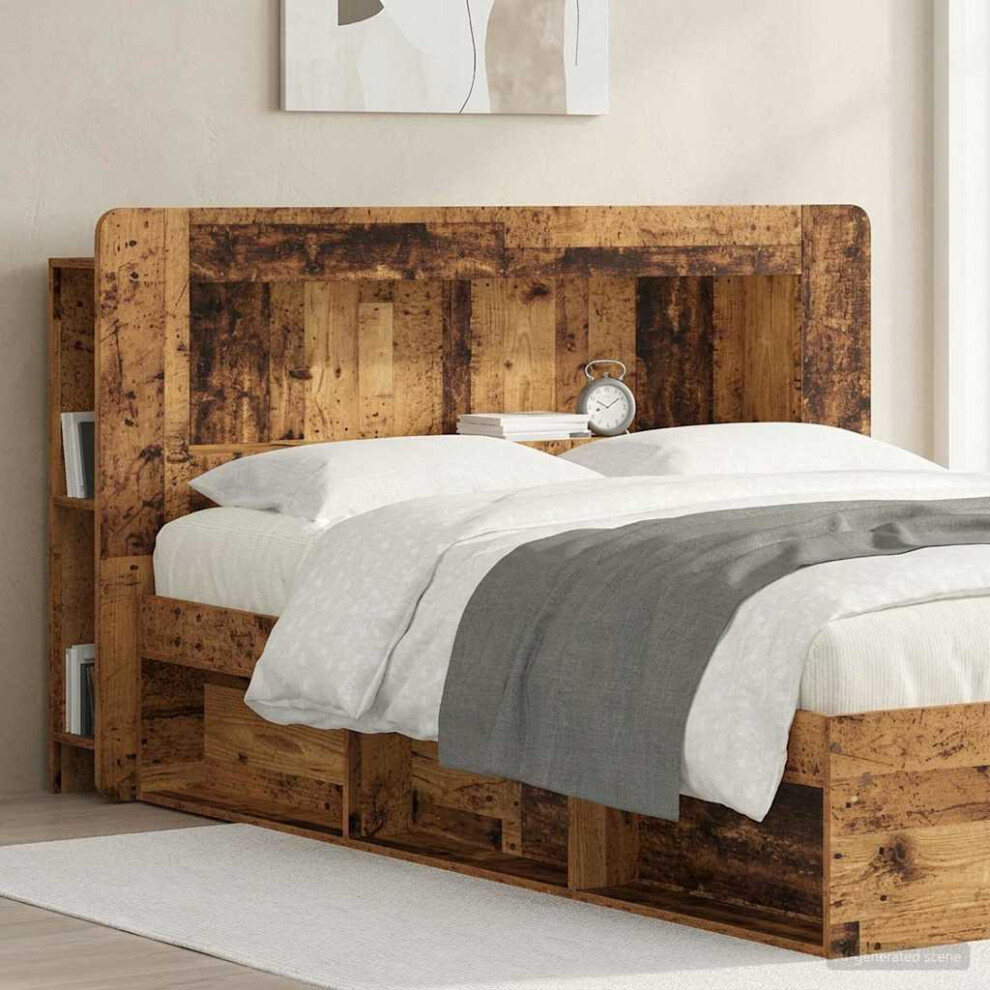 Vidaxl Headboard Cabinet With Storage Old Wood Engineered Wood