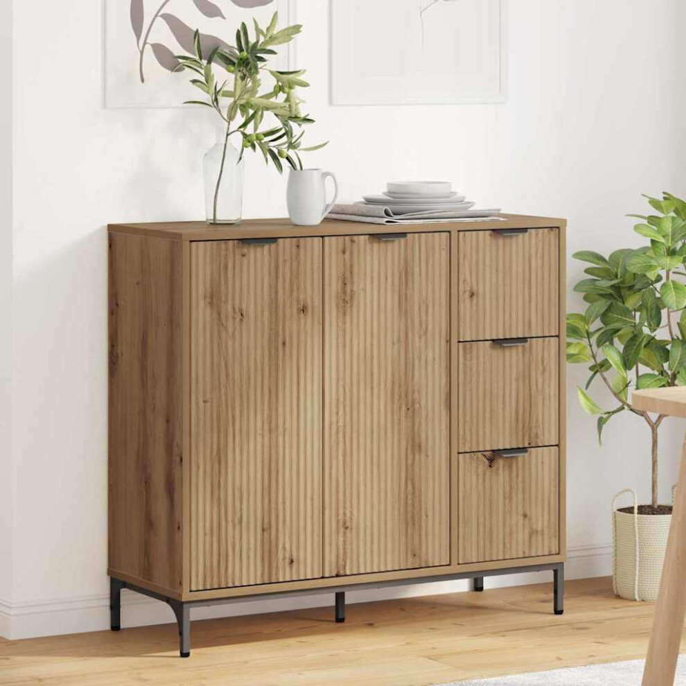 Vidaxl Sideboard Artisan Oak 89.5 X 33 X 82 Cm Engineered Wood