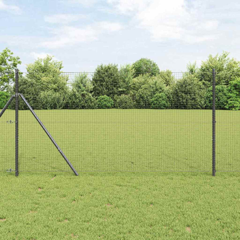 Vidaxl Ground Fix Welded Wire Fence 50 X 1 M Pvc-Coated Steel Grey