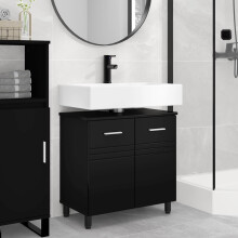 vidaXL Bathroom Vanity Unit Black 60 x 35 x 60 cm Engineered Wood