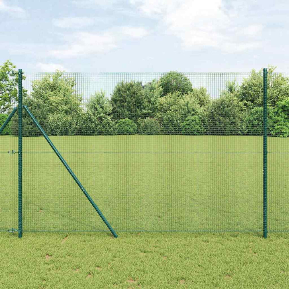 Vidaxl Ground Fix Welded Wire Fence 25 X 1.5 M Pvc-Coated Steel Green 8721158269027