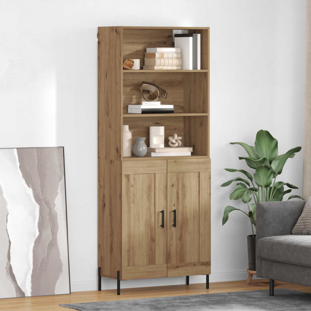 Vidaxl Highboard Artisan Oak 69.5 X 32.5 X 180 Cm Engineered Wood