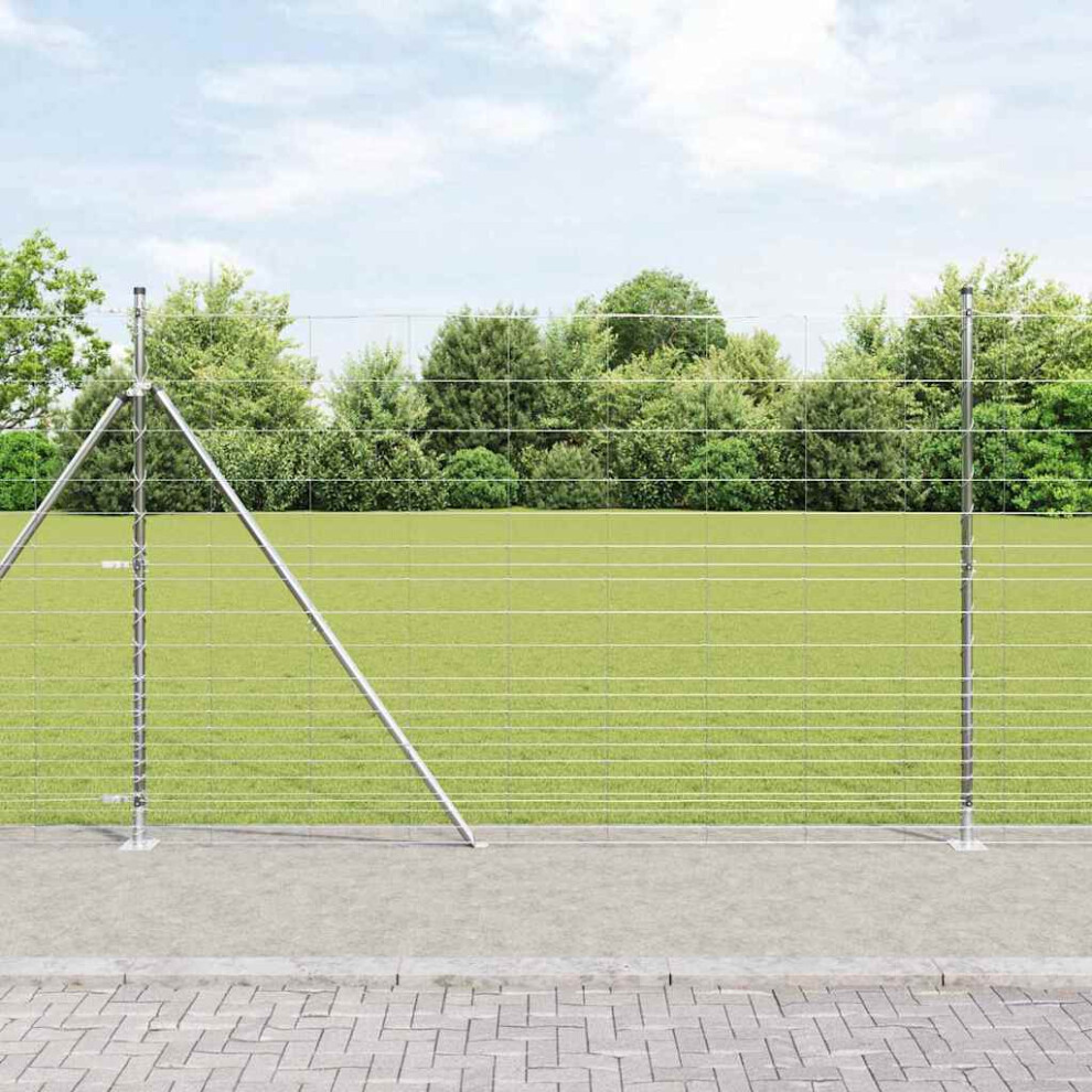 Vidaxl Welded Wire Fence With Concrete Base 25 X 1.6 M (W X H)