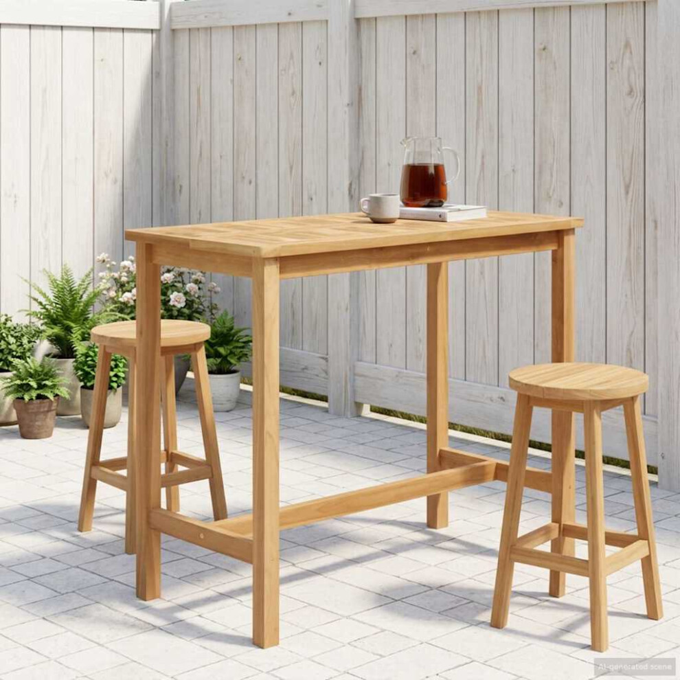 Vidaxl Bar Table Natural 110 X 60 X 105 Cm Solid-Teak