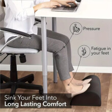 1pc Ergonomic Office Desk Foot Rest - Under Desk Footrest with Washable Cover- Foam Foot Stool Rocker, Office Footrests