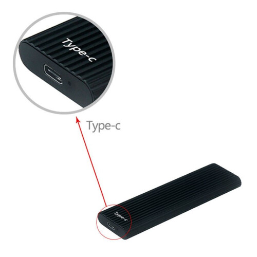 M.2  SSD Enclosure Case M.2 to USB3.1 Type-C 5Gbps External Hard Disk Box  Protocol for 2230 2242 2260 2280 SSD 2