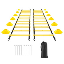 2 Pack 20ft Agility Ladder Set, 40ft Total Adjustable Speed Ladder with 12 Cones, 8 Stakes, 1 Carry Bag