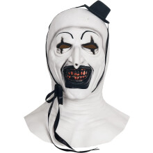 Halloween-Maske Clown Terrifier Art – schrecklich realistische Latexmaske in Weiß — clown horror maske, art the clown maske, latexmaske halloween