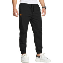 Herren Chino-Hosen aus Baumwolle Jogging Sportlich für das Fitnessstudio Schwarz 3XL — herenchinohose 3xl, joggerhosen aus baumwolle