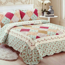 Couverture matelassée imprimée douce d'été 1 pièce pour lit double simple, dimensions : 190–260 cm / 240 * 260 cm.