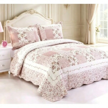 Couverture matelassée imprimée douce d'été 1 pièce pour lit double simple, dimensions : 190–260 cm / 240 * 260 cm.