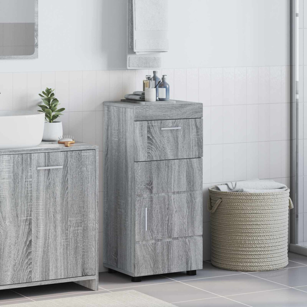 Vidaxl Bathroom Cabinet Set Tulum Grey Sonoma 37 X 31.5 X 82 Cm