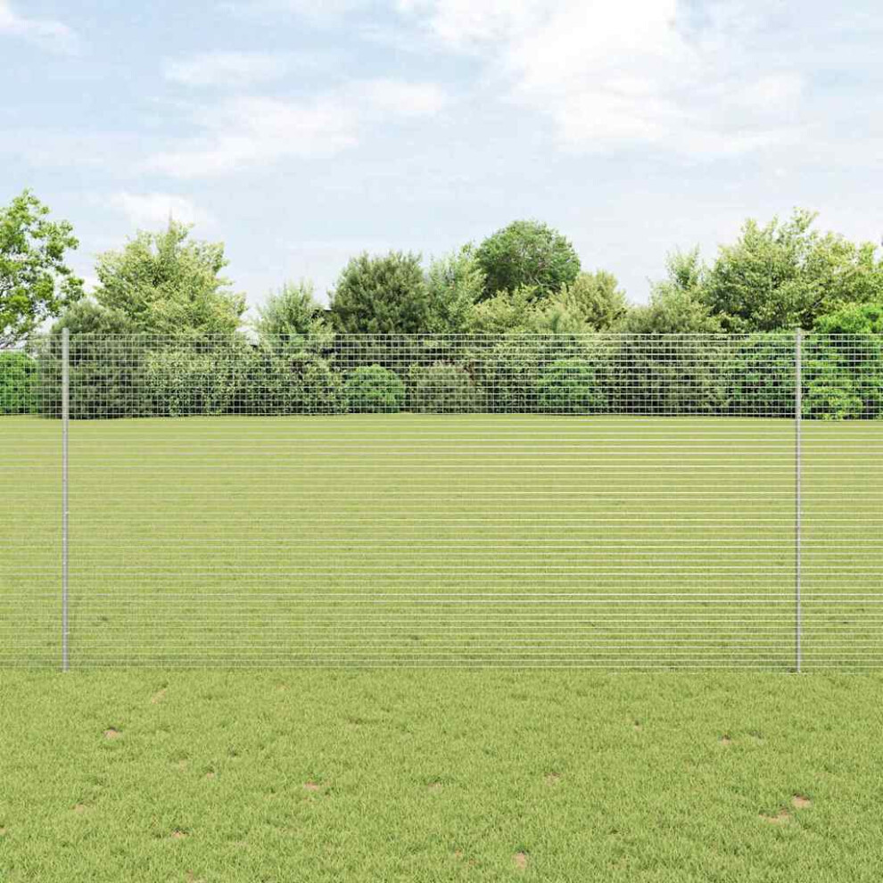Vidaxl Welded Wire Fence With Post 10 X 1.4 M Hot-Dip Galvanised Steel