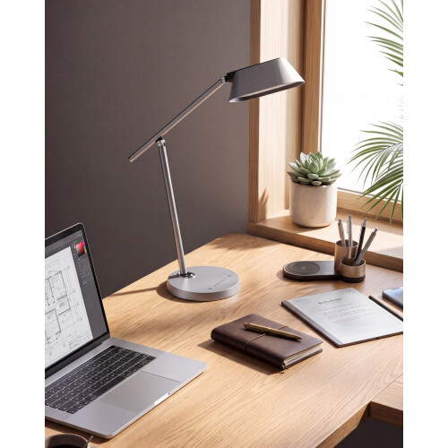 Beliani LED Desk Lamp LEONIS with Dimmer Grey 2