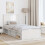 VidaXL vidaXL Bed Frame with Headboard White 90 x 190 cm Solid Pine Wood 5