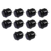 10 Stuks Arcade-Knoppen 24 mm Responsieve Arcade-Knoppen voor Gameliefhebbers, Zwart
