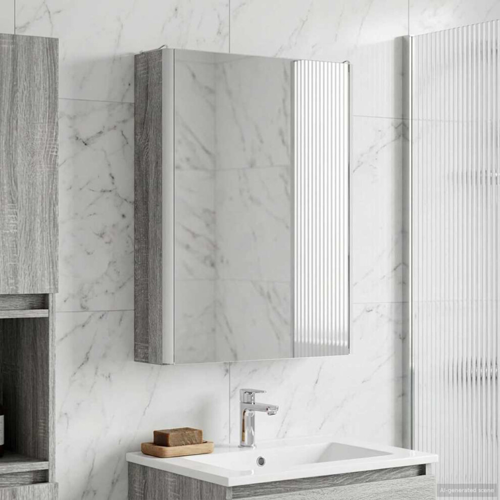 Vidaxl Bathroom Mirror Cabinet Grey Sonoma 43 X 11.5 X 60.5 Cm