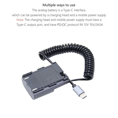 ACK-E6 DR-E6 USB-C Adapter LP-E6 LP-E6N Dummy Battery Power Supply Kit for   R R5 R6 R7 80D 70D 60D 90D Camera 1