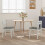 VidaXL vidaXL Dining Chair 2 pcs White and Grey Solid Rubber Wood 5