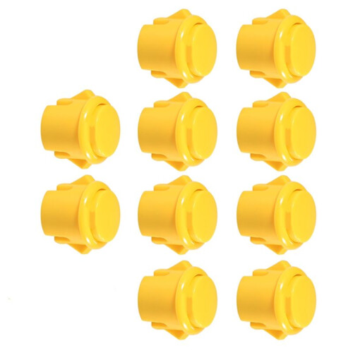 10 Pcs Arcade Buttons 30Mm Responsive Arcade Buttons for Gaming Enthusiasts Yellow 1