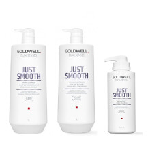 Goldwell Dualsenses Just Smooth Taming Shampoo 1000ml, Conditioner 1000ml and 60sec Treatment 500ml