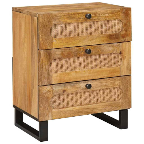 VidaXL vidaXL Bedside Cabinet Natural 50 x 33 x 62 cm Solid Mango Wood
