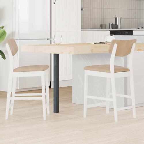 VidaXL vidaXL Dining Chairs 2 pcs White 48 x 49 x 95 cm Solid Rubber Wood