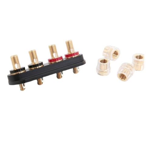 Speaker Amplifier Output 4 Position Terminal Block Speaker Gold-Plated Audio External Banana Socket Connector 1
