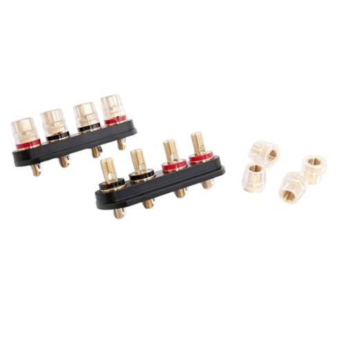 Speaker Amplifier Output 4 Position Terminal Block Speaker Gold-Plated Audio External Banana Socket Connector 2