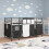 VidaXL vidaXL Kids'Loft Bed Frame with Curtains Black 100 x 200 cm 4