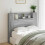 VidaXL vidaXL Storage Headboard with LED Grey Sonoma Engineered Wood 1
