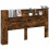 VidaXL vidaXL Storage Headboard with LED Smoked Oak Engineered Wood 5