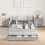 VidaXL vidaXL Storage Bed Frame Grey Sonoma 120 cm Engineered Wood 1