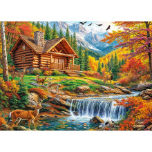Puzzle de 1000 Piezas para Adultos Ciervo en el Bosque con Casita 70x50 cm — puzzles relajantes, juegos lógica