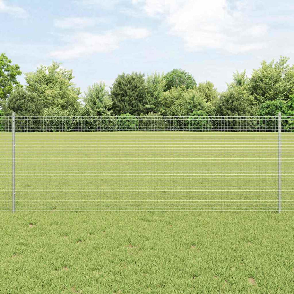 Vidaxl Welded Wire Fence With Post 25 X 0.8 M Hot-Dip Galvanised Steel