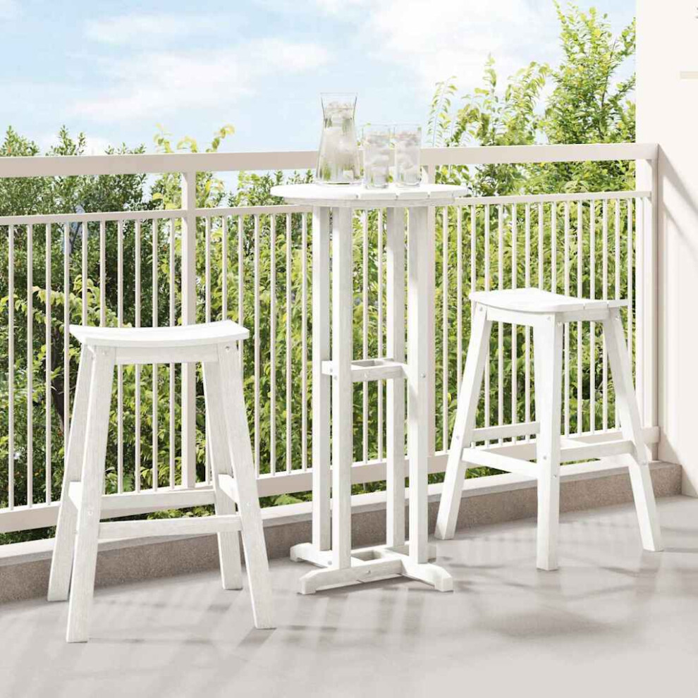 VIDAXL Garden Bar Set - 3 Piece - White - HDPE - Image 3