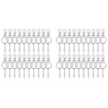 100-Teilige Metall-Drehverschlüsse Lanyard-Karabinerhaken Hummerkrallenverschluss und Schlüsselringe Schlüsselbund mit 11-mm-Schraubösen