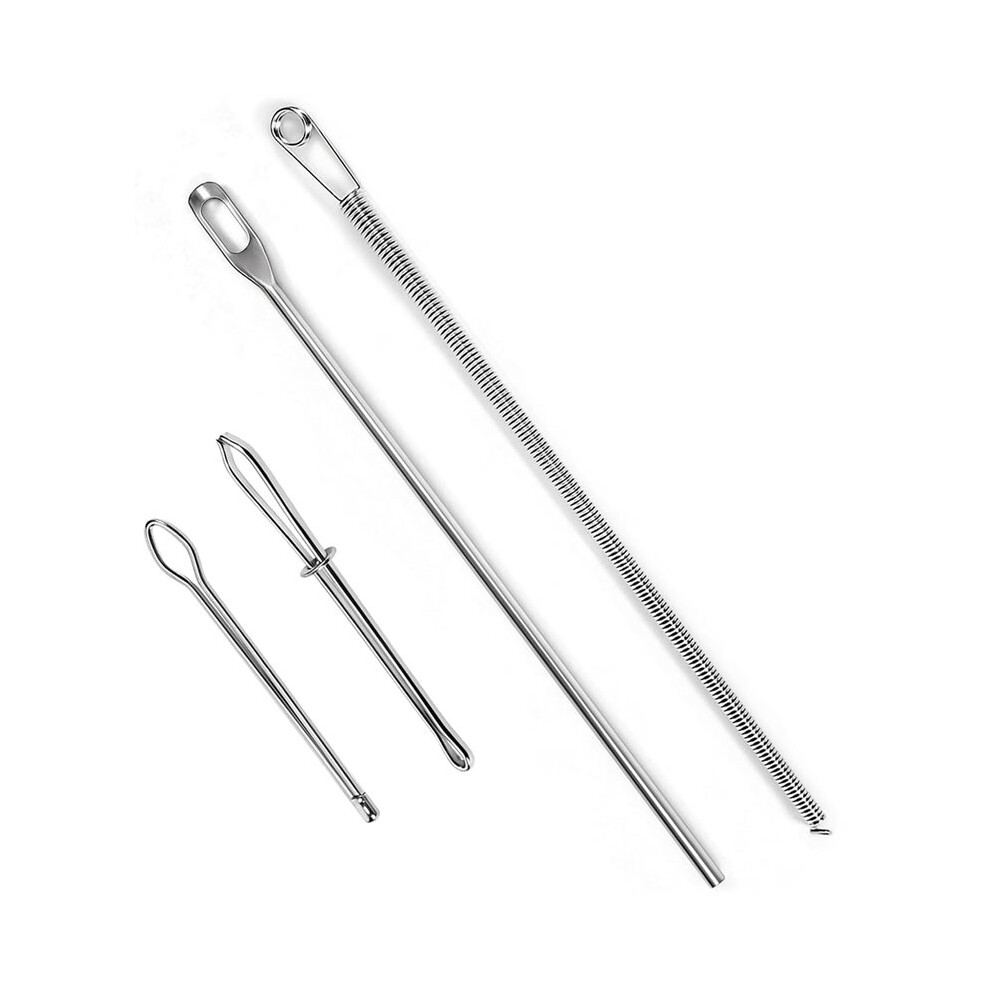 40Pcs Drawstring Threader Set, Stainless Steel Threading Kit With Spring-Loaded Tweezers & Safety Pins 4712720983728